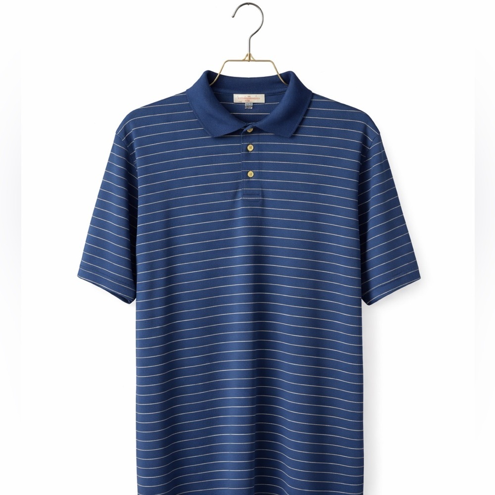 Peter Millar Champions Golf Club Polo Large Blue Performance Summer Comfort